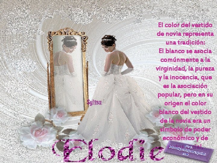 El color del vestido de novia representa una tradición: El blanco se asocia comúnmente