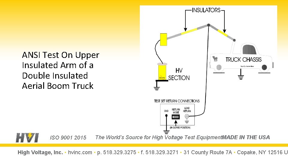 ANSI Test On Upper Insulated Arm of a Double Insulated Aerial Boom Truck ISO