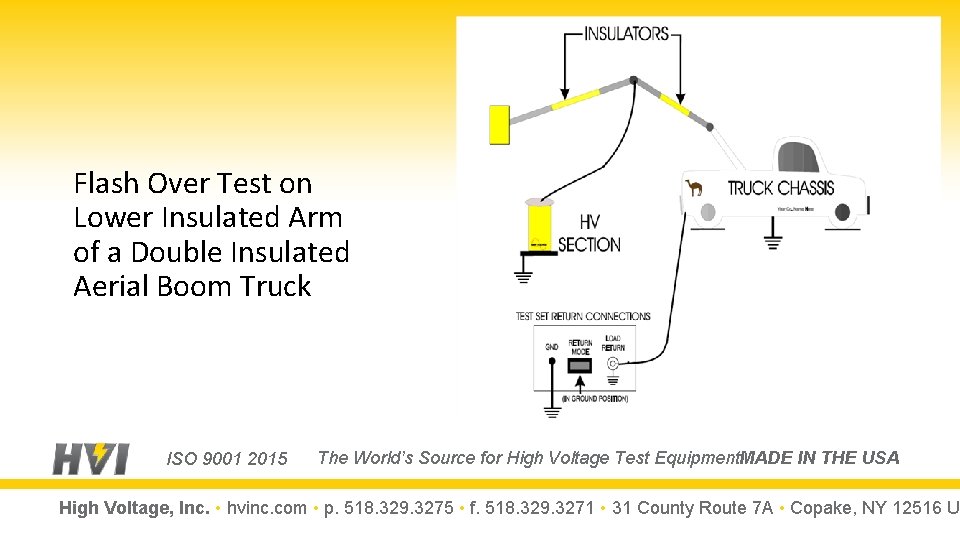 Flash Over Test on Lower Insulated Arm of a Double Insulated Aerial Boom Truck