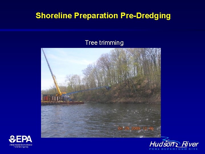 Shoreline Preparation Pre-Dredging Tree trimming 