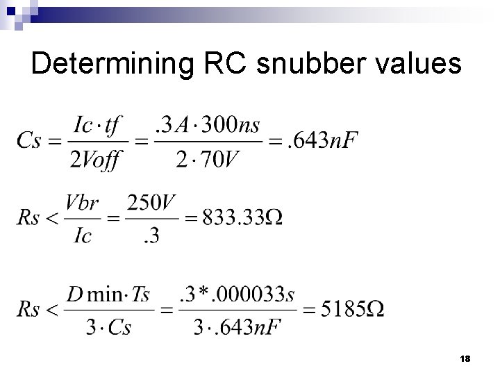 Determining RC snubber values 18 