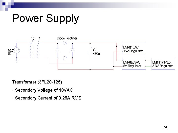 Power Supply Transformer (3 FL 20 -125) • Secondary Voltage of 10 VAC •