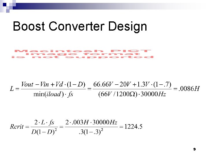 Boost Converter Design 9 