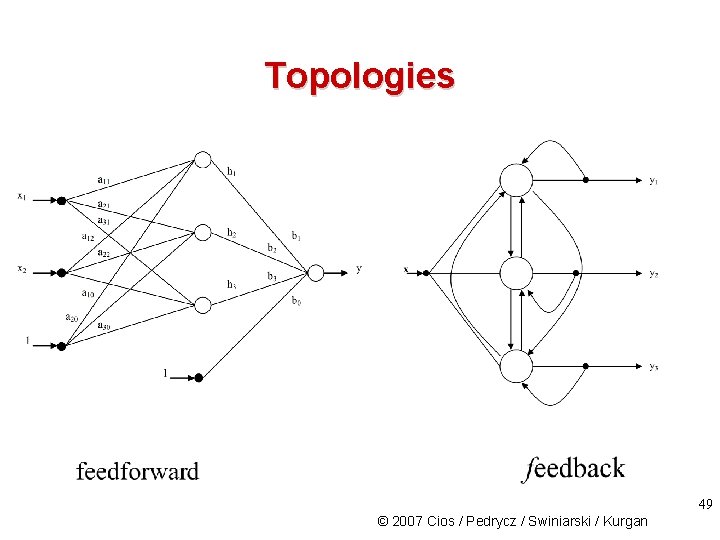 Topologies 49 © 2007 Cios / Pedrycz / Swiniarski / Kurgan 