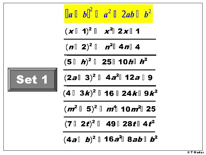 Set 1 © T Madas 