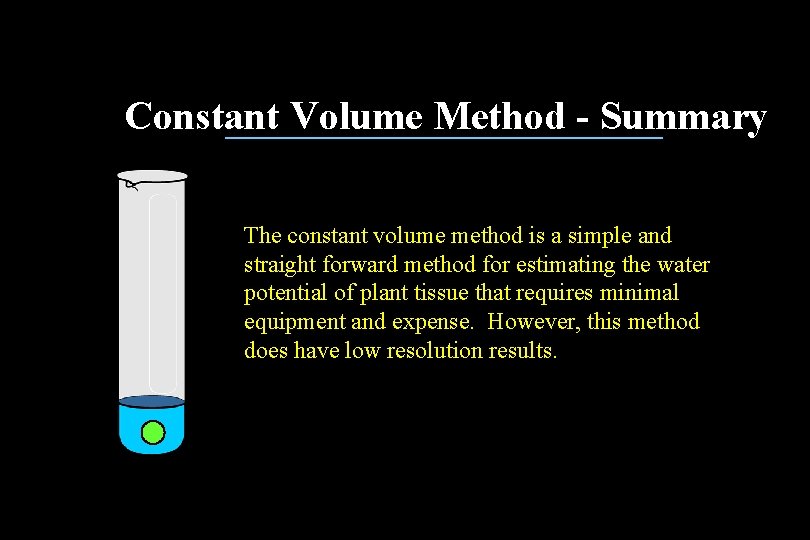 Constant Volume Method - Summary The constant volume method is a simple and straight Constant Volume Method - Summary The constant volume method is a simple and straight
