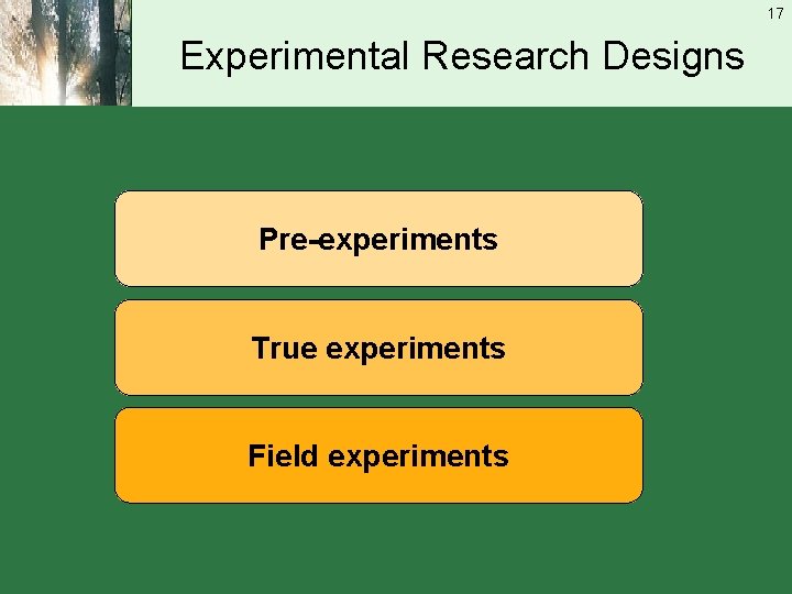 Pre Experiment Chapter 10 Experiments Mc GrawHillIrwin Business Research Methods