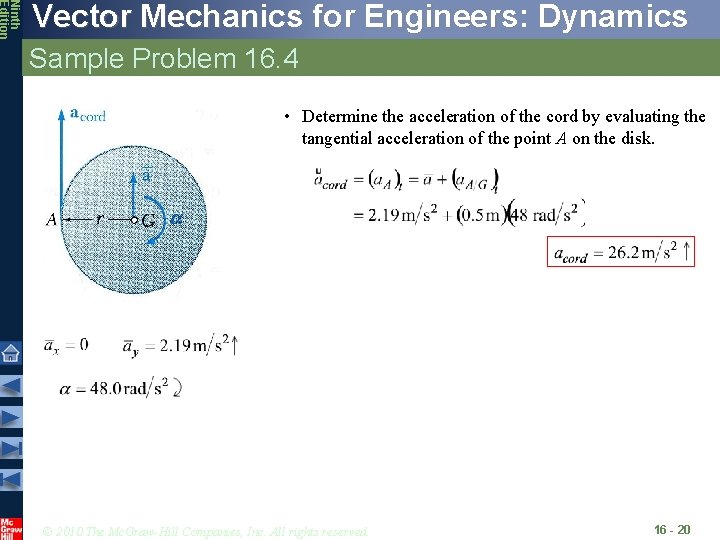 Ninth Edition Vector Mechanics for Engineers: Dynamics Sample Problem 16. 4 • Determine the