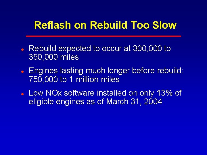 Reflash on Rebuild Too Slow l l l Rebuild expected to occur at 300, Reflash on Rebuild Too Slow l l l Rebuild expected to occur at 300,