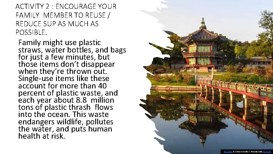 ACTIVITY 2 : ENCOURAGE YOUR FAMILY MEMBER TO REUSE / REDUCE SUP AS MUCH