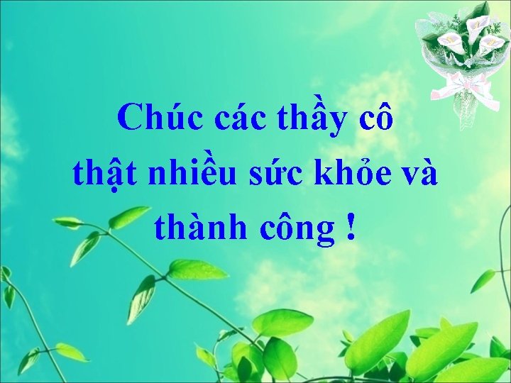 Chúc các thầy cô thật nhiều sức khỏe và thành công ! 