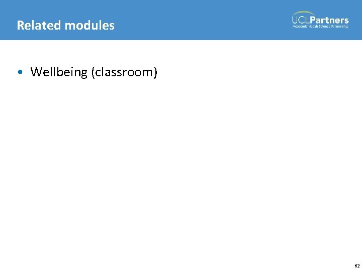 Related modules • Wellbeing (classroom) 62 