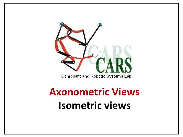 Axonometric Views Isometric views 