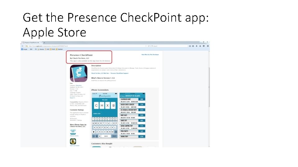 Get the Presence Check. Point app: Apple Store 