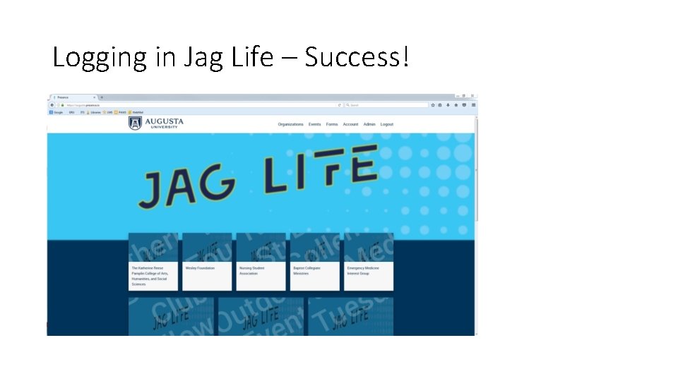 Logging in Jag Life – Success! 