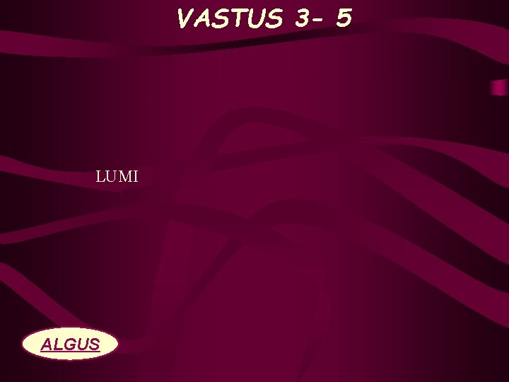 VASTUS 3 - 5 LUMI ALGUS 