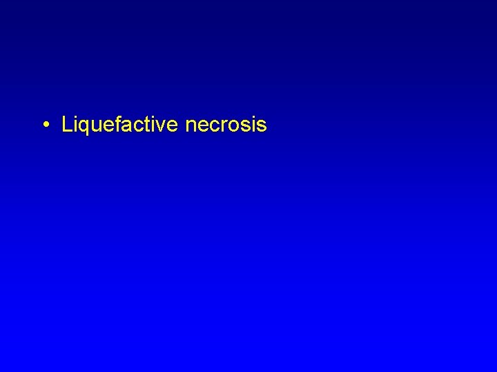  • Liquefactive necrosis 