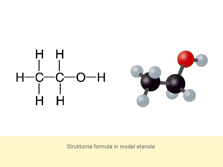 Strukturna formula in model etanola 