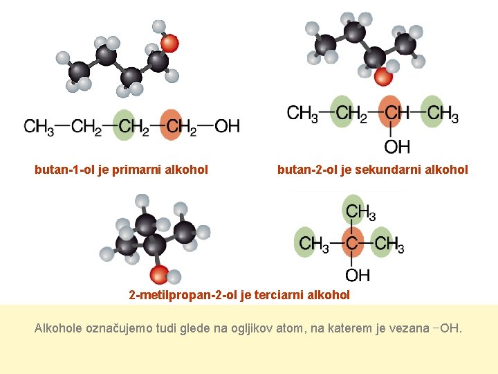 butan-1 -ol je primarni alkohol butan-2 -ol je sekundarni alkohol 2 -metilpropan-2 -ol je