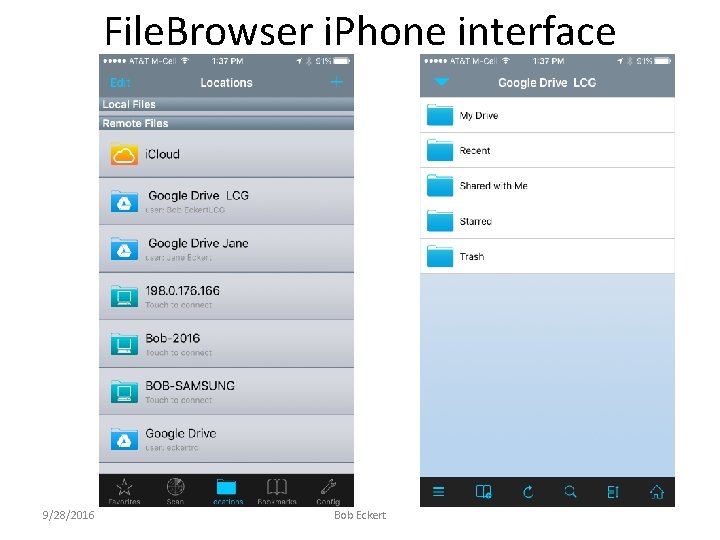 File. Browser i. Phone interface 9/28/2016 Bob Eckert 