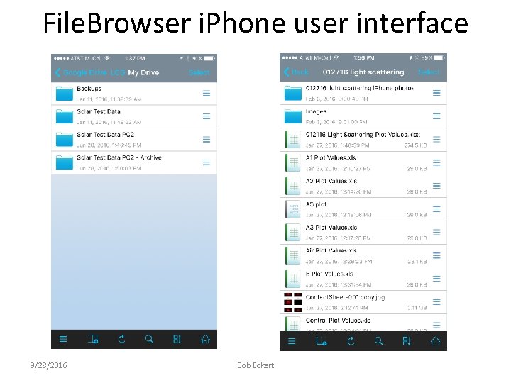 File. Browser i. Phone user interface 9/28/2016 Bob Eckert 