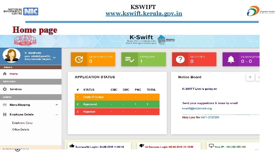 KSWIFT www. kswift. kerala. gov. in Home page 53 