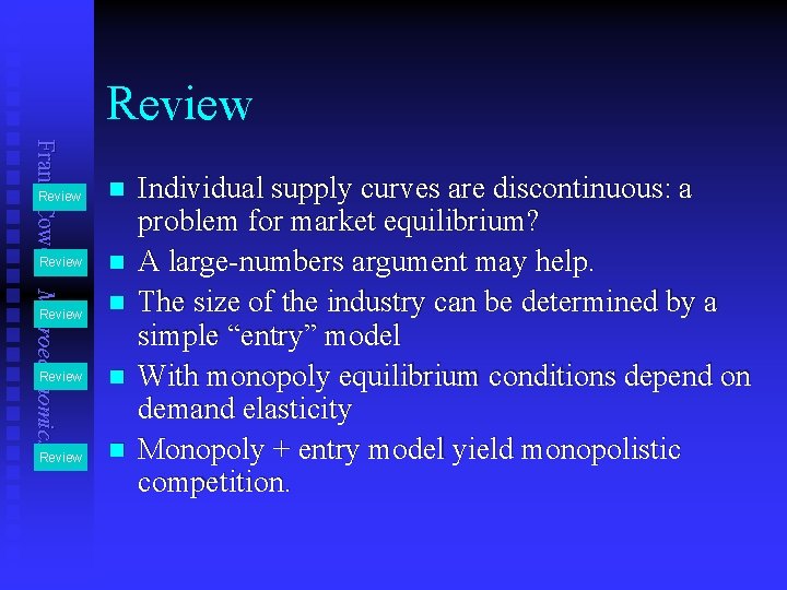 Review Frank Cowell: Microeconomics Review n Review n Individual supply curves are discontinuous: a