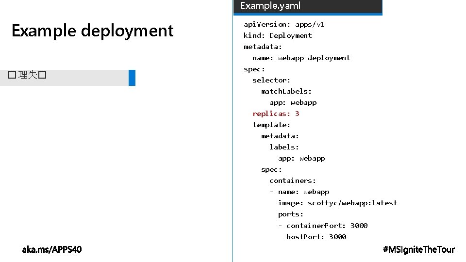 Example. yaml Example deployment � 理失� api. Version: apps/v 1 kind: Deployment metadata: name: