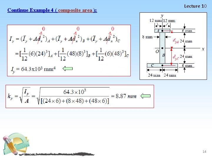 Continue Example 4 ( composite area ): Lecture 10 14 