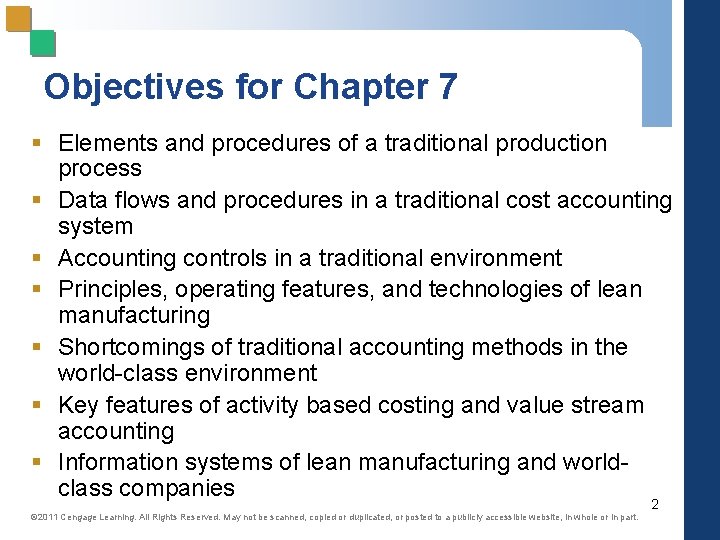 Chapter 7 The Conversion Cycle Principles of Accounting