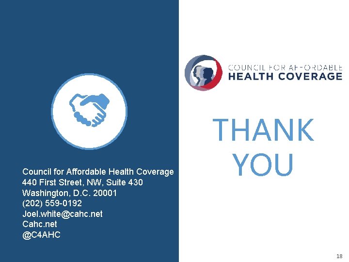 Council for Affordable Health Coverage 440 First Street, NW, Suite 430 Washington, D. C.