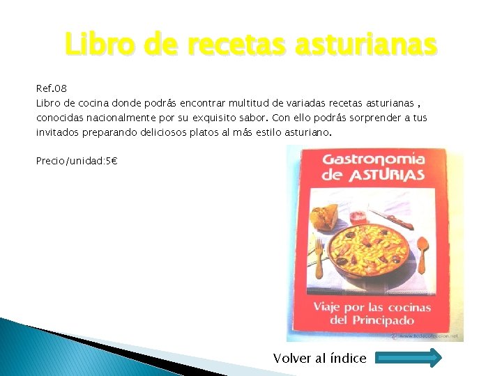 Libro de recetas asturianas Ref. 08 Libro de cocina donde podrás encontrar multitud de