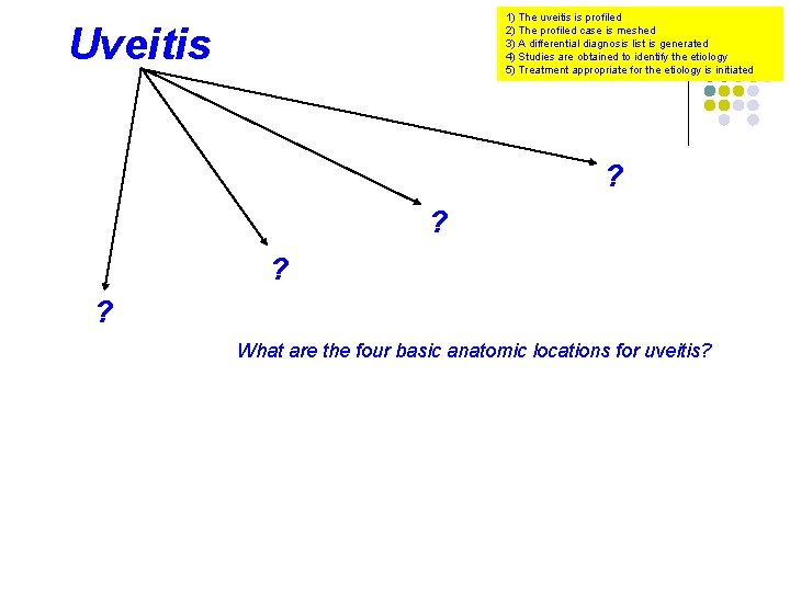 1) The uveitis is profiled 2) The profiled case is meshed 3) A differential