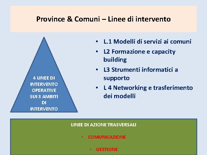 Province & Comuni - Le Province e il sistema di servizi Province & Comuni