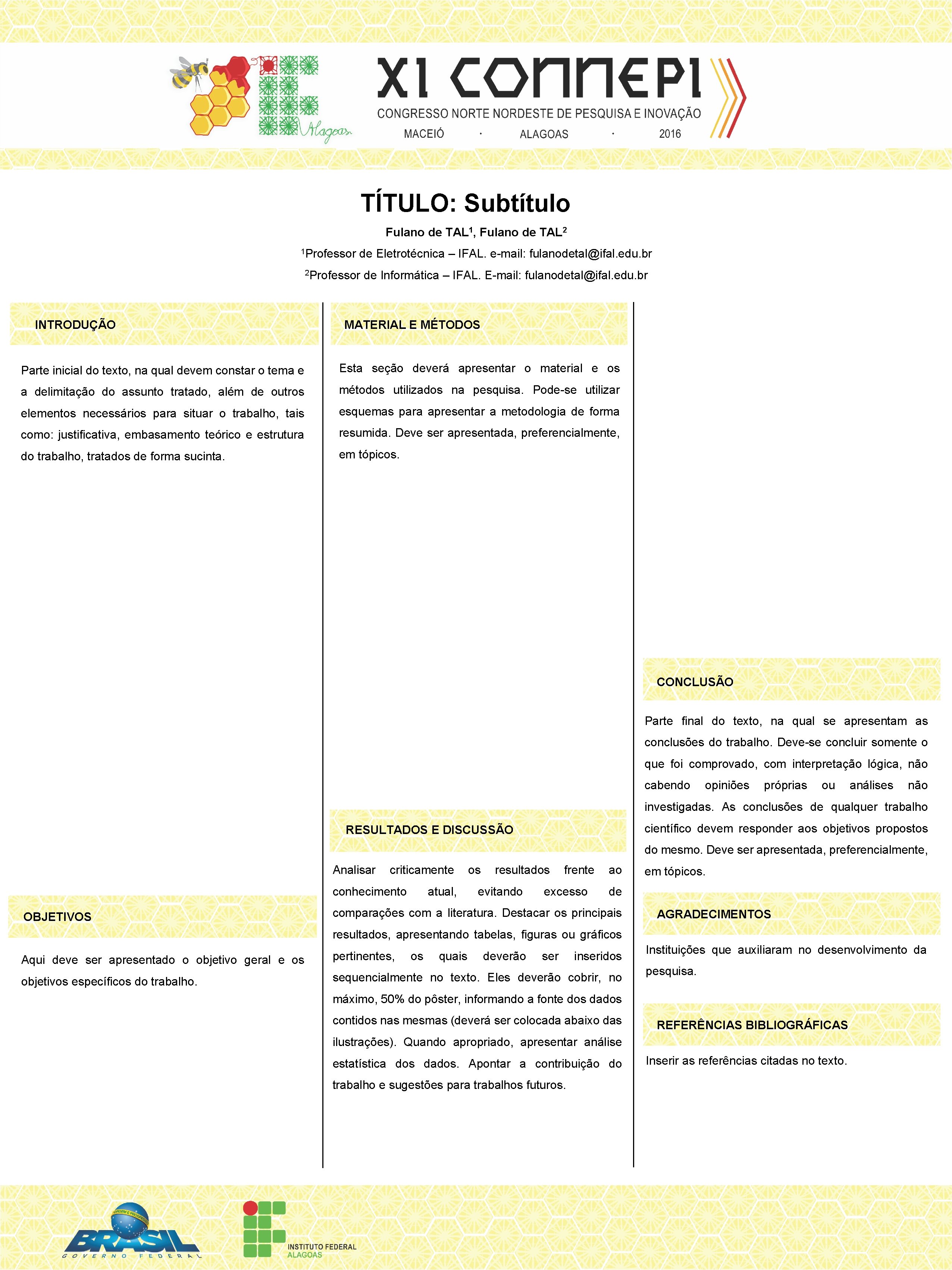 TÍTULO: Subtítulo Fulano de TAL 1, Fulano de TAL 2 1 Professor de Eletrotécnica