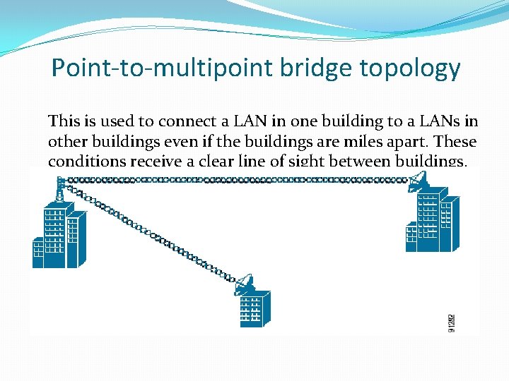 Point-to-multipoint bridge topology This is used to connect a LAN in one building to