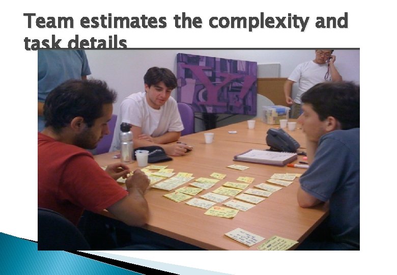 Team estimates the complexity and task details 