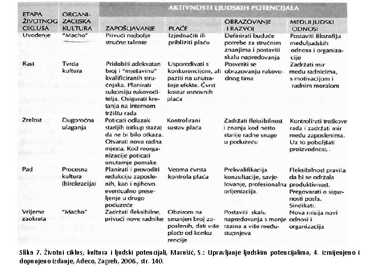 Slika 7. Životni ciklus, kultura i ljudski potencijali, Marušić, S. : Upravljanje ljudskim potencijalima,