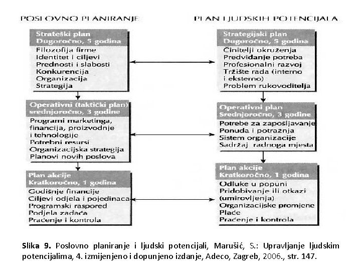Slika 9. Poslovno planiranje i ljudski potencijali, Marušić, S. : Upravljanje ljudskim potencijalima, 4.