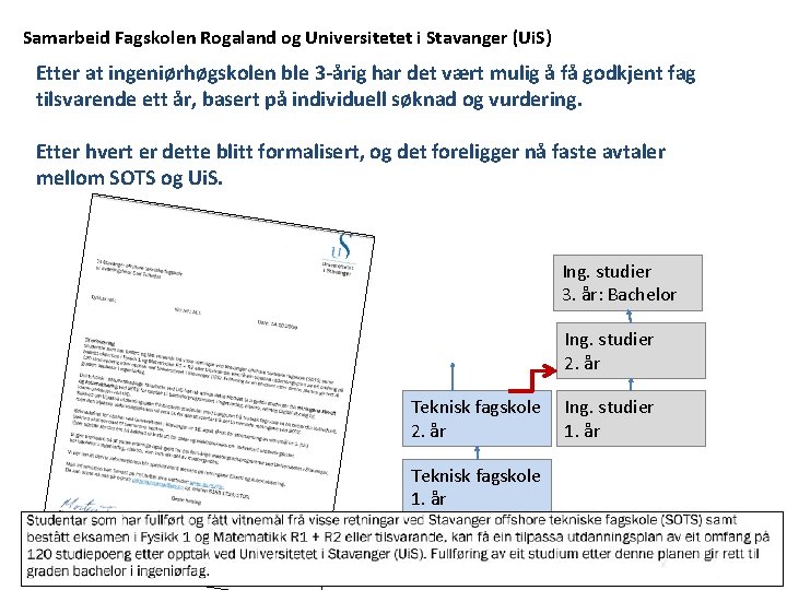 Samarbeid Fagskolen Rogaland og Universitetet i Stavanger (Ui. S) Etter at ingeniørhøgskolen ble 3