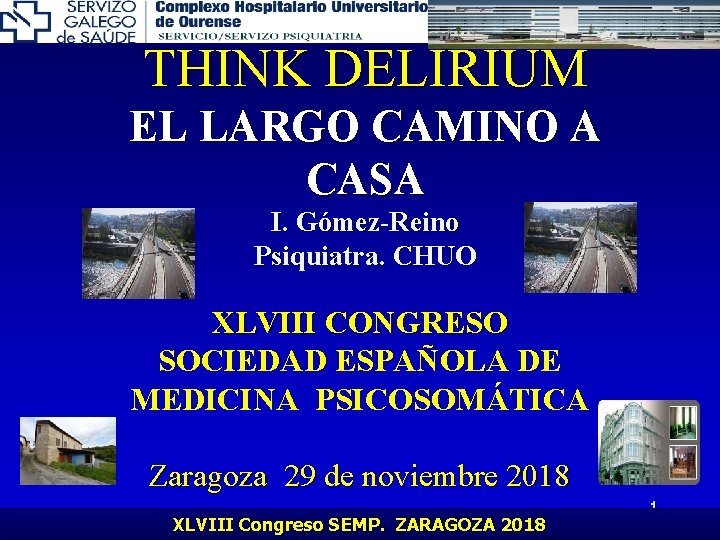 THINK DELIRIUM EL LARGO CAMINO A CASA I. Gómez-Reino Psiquiatra. CHUO XLVIII CONGRESO SOCIEDAD