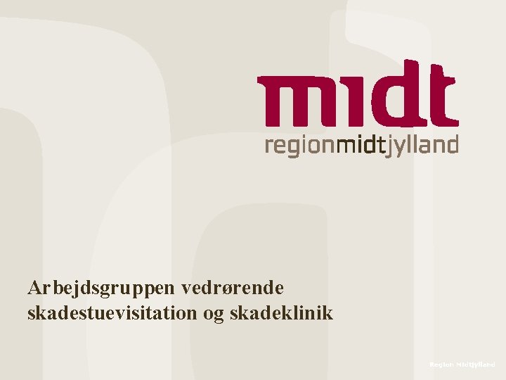 Arbejdsgruppen vedrørende skadestuevisitation og skadeklinik Region Midtjylland 