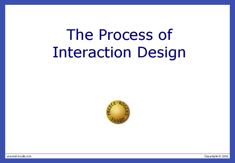 The Process of Interaction Design The Process of Interaction Design