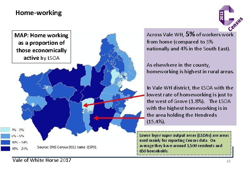 Home-working MAP: Home working as a proportion of those economically active by LSOA Across