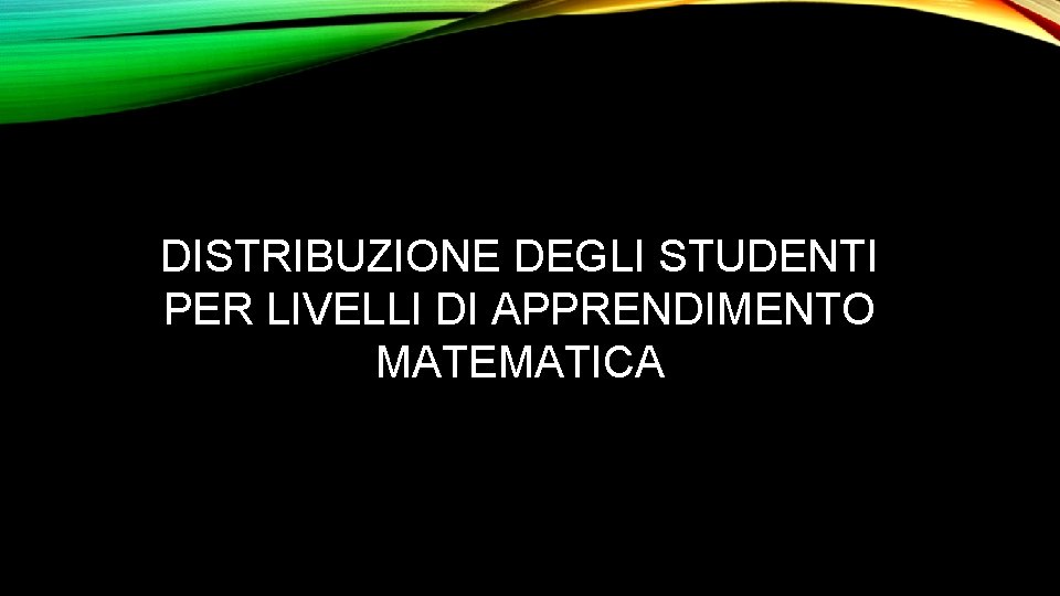 DISTRIBUZIONE DEGLI STUDENTI PER LIVELLI DI APPRENDIMENTO MATEMATICA 