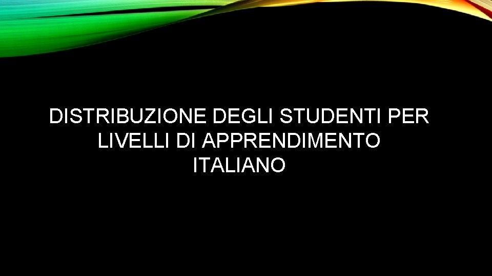 DISTRIBUZIONE DEGLI STUDENTI PER LIVELLI DI APPRENDIMENTO ITALIANO 