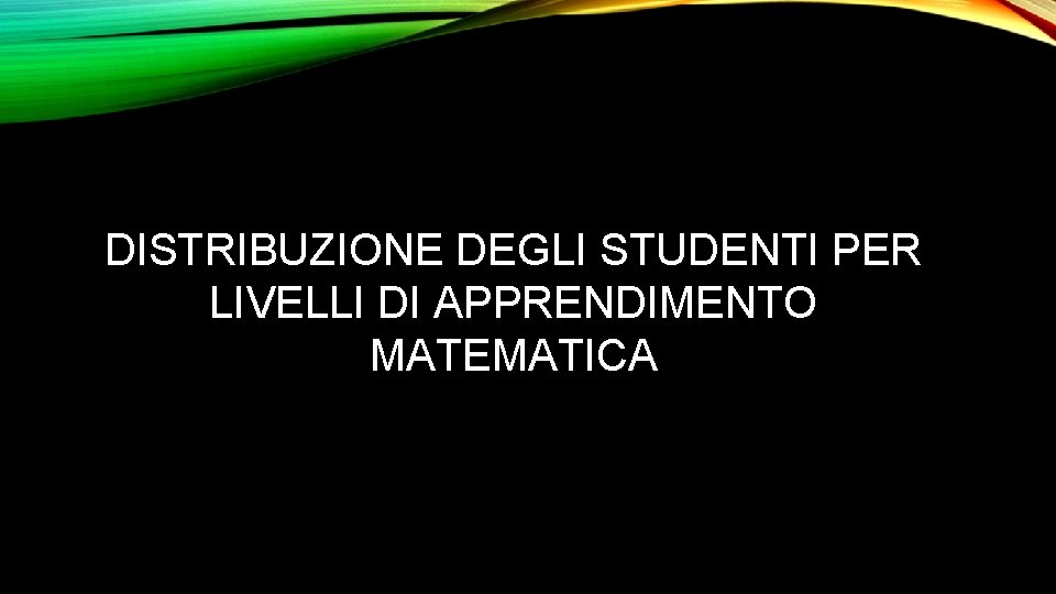 DISTRIBUZIONE DEGLI STUDENTI PER LIVELLI DI APPRENDIMENTO MATEMATICA 