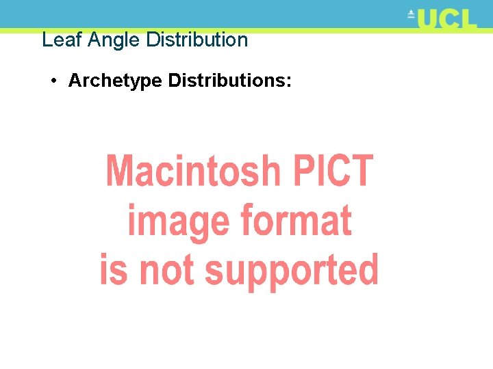 Leaf Angle Distribution • Archetype Distributions: 