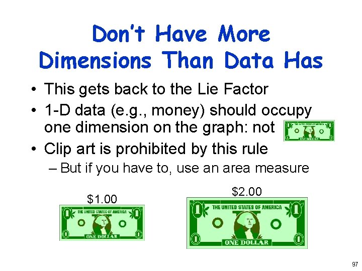 Don’t Have More Dimensions Than Data Has • This gets back to the Lie