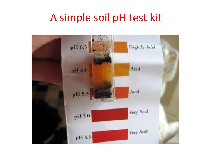 A simple soil p. H test kit 